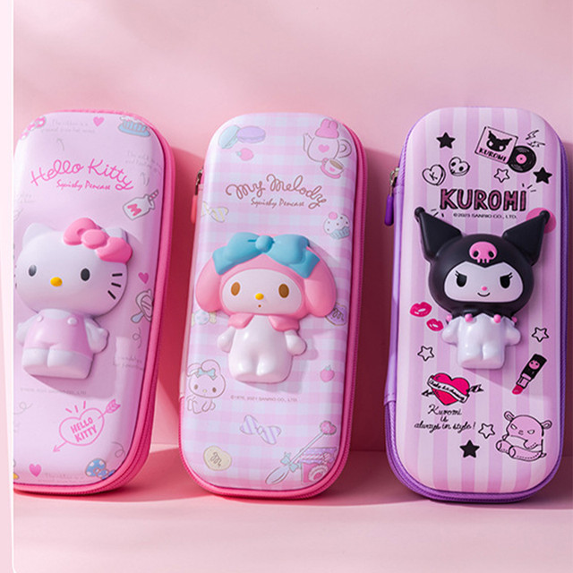 Genuine Sanrio Decompression Pencil Case Cute Cinnamonroll Hello Kitty  Multifunctional Student Pen Cases Children'S Pencil Case - AliExpress